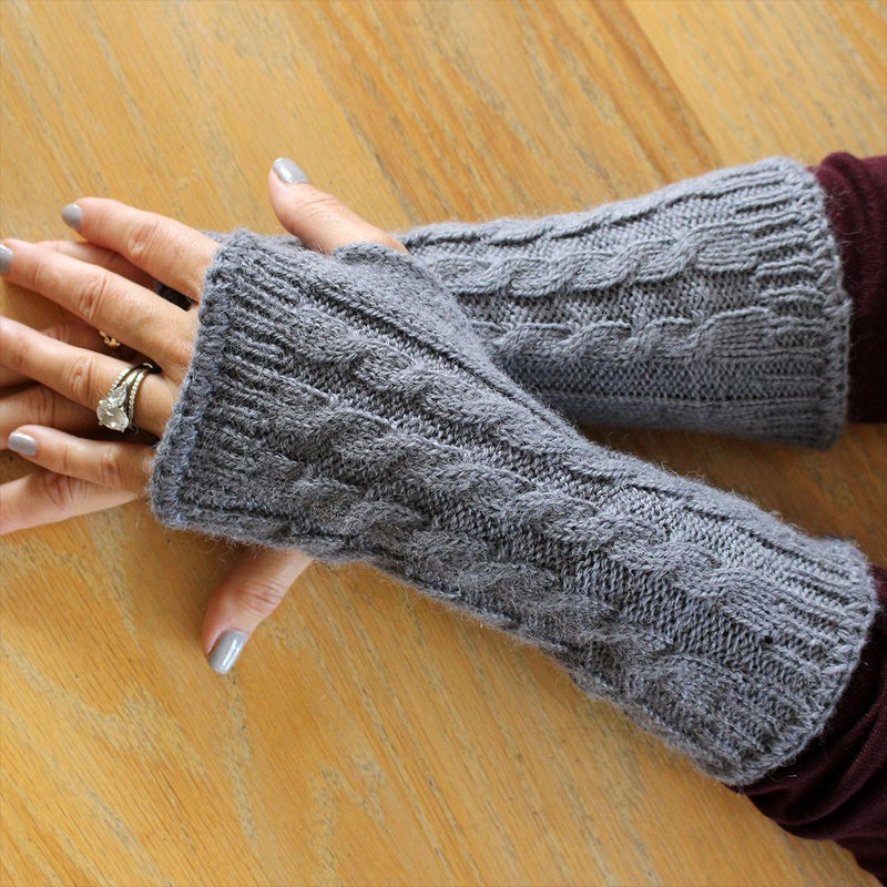 Load image into Gallery viewer, Alpaca Wrist Warmers Cabled
