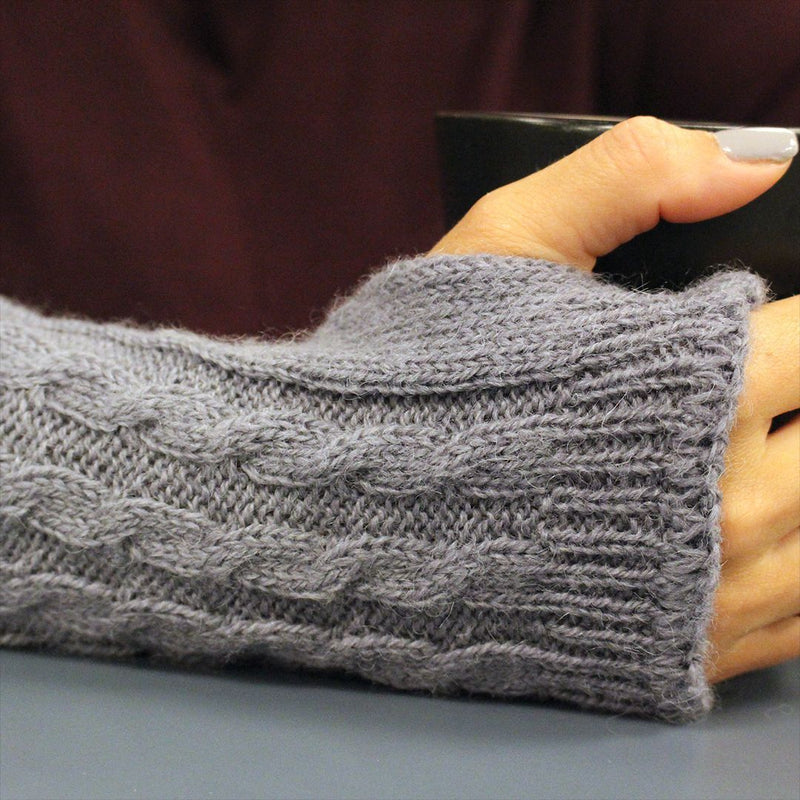 Load image into Gallery viewer, Alpaca Wrist Warmers Cabled
