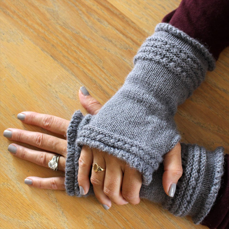 Load image into Gallery viewer, Alpaca Wrist Warmers Eyelet
