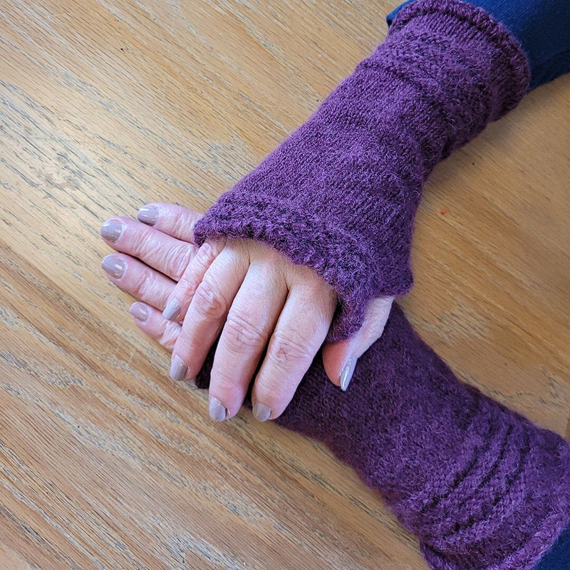 Load image into Gallery viewer, Alpaca Wrist Warmers Eyelet
