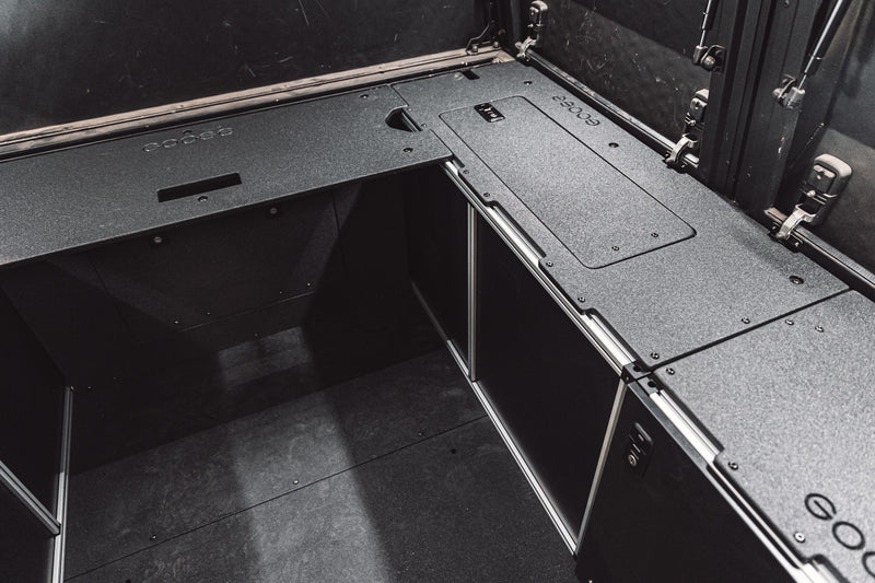 Load image into Gallery viewer, Alu-Cab Alu-Cabin Canopy Camper - Chevrolet Silverado 1500 / GMC Sierra 1500 2019-Present 4th Gen. - Front Utility Module - 5'8" Bed
