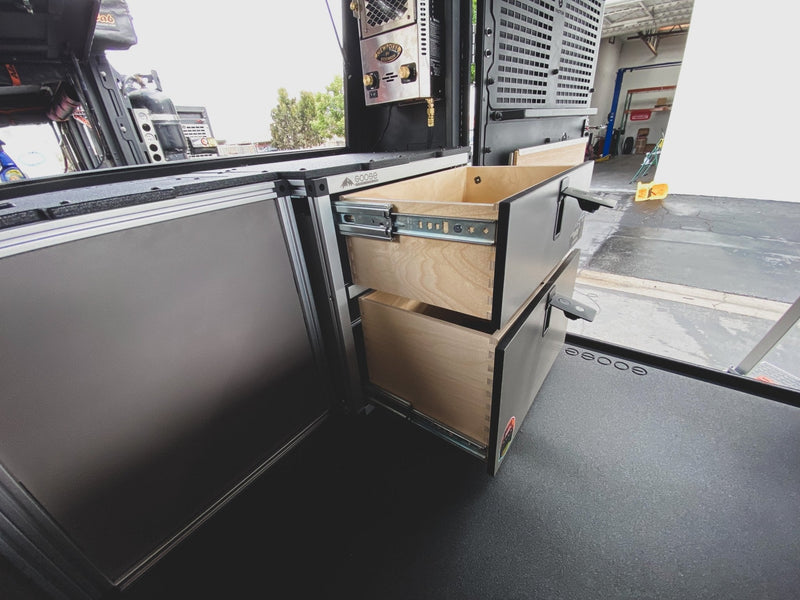 Load image into Gallery viewer, Alu-Cab Alu-Cabin Canopy Camper - Ram 2500 &amp; 3500 2009-Present 4th &amp; 5th Gen. - Rear Double Drawer Module

