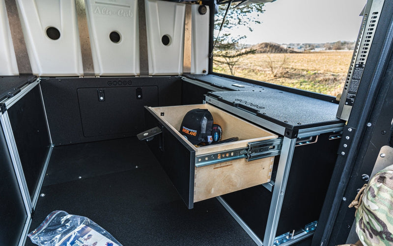 Load image into Gallery viewer, Alu-Cab Canopy Camper V2 - Jeep Gladiator 2019-Present JT - Rear Double Drawer Module - 5' Bed

