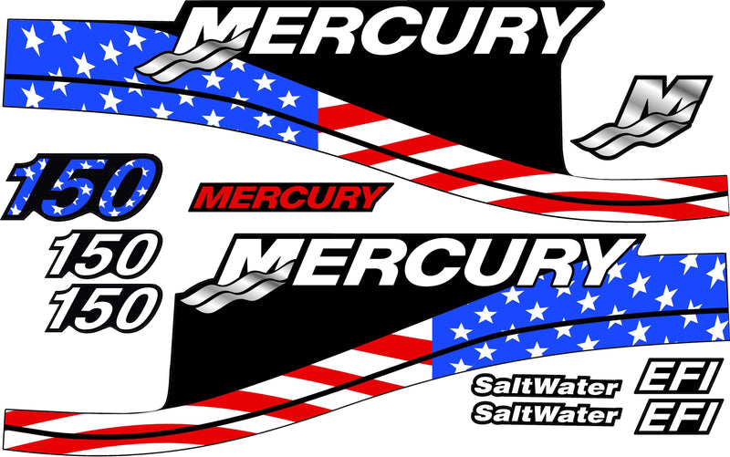 Load image into Gallery viewer, AMERICAN FLAG Replacement Decal Kit for Mercury Outboard Motor
