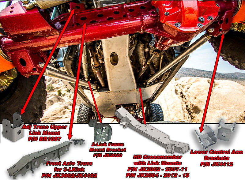 Load image into Gallery viewer, JK Front ALUMINUM 3-Link Kit
