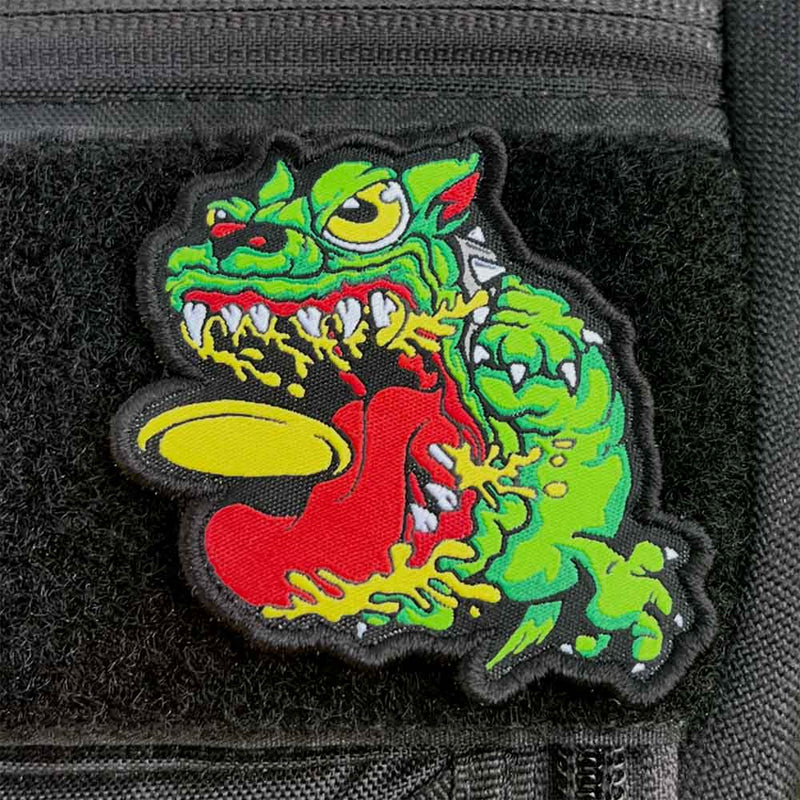 Load image into Gallery viewer, Angry Discin' Dog Disc Golf Patch - Hook And Loop
