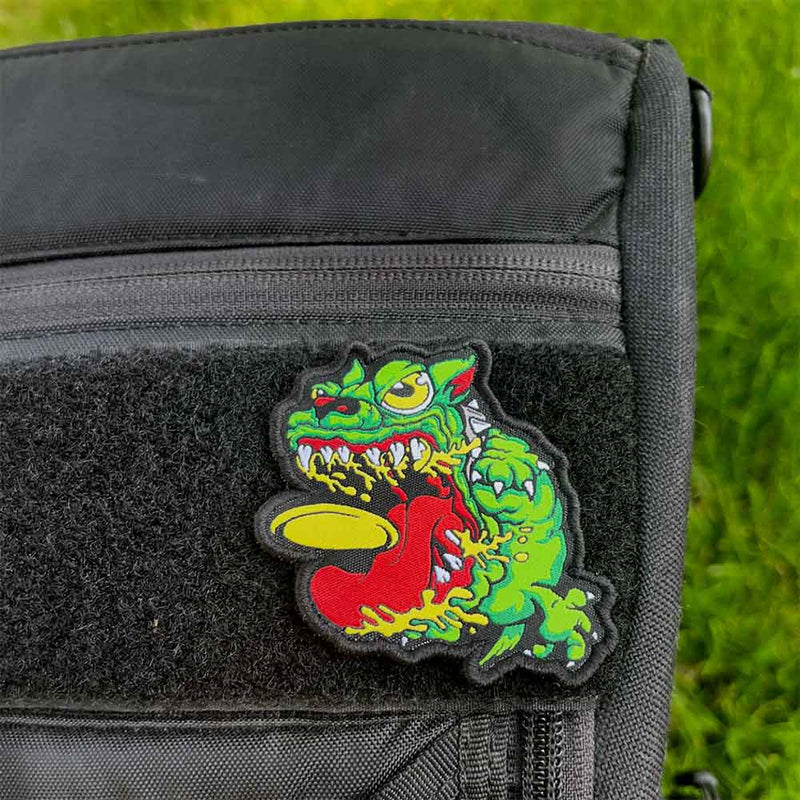 Load image into Gallery viewer, Angry Discin' Dog Disc Golf Patch - Hook And Loop
