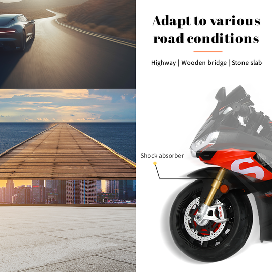 Aprilia 12V Electric Motorcycle for Kids - 2 Wheels, Ages 3-10