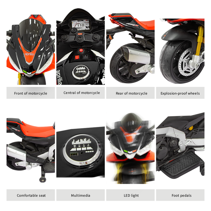 Load image into Gallery viewer, Aprilia 12V Electric Motorcycle for Kids - 2 Wheels, Ages 3-10
