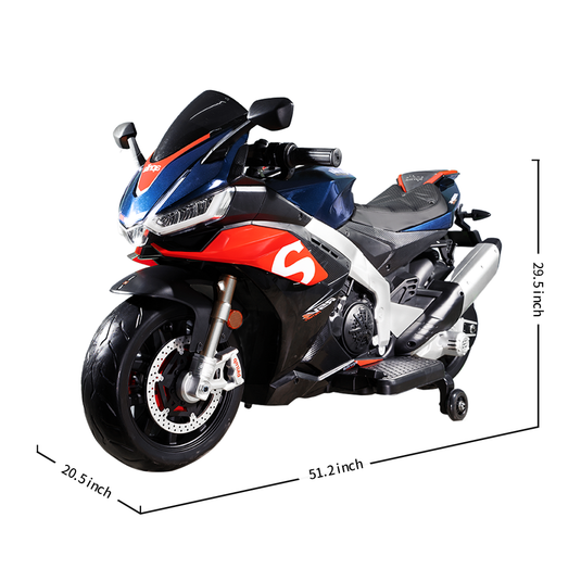 Aprilia 12V Electric Motorcycle for Kids - 2 Wheels, Ages 3-10
