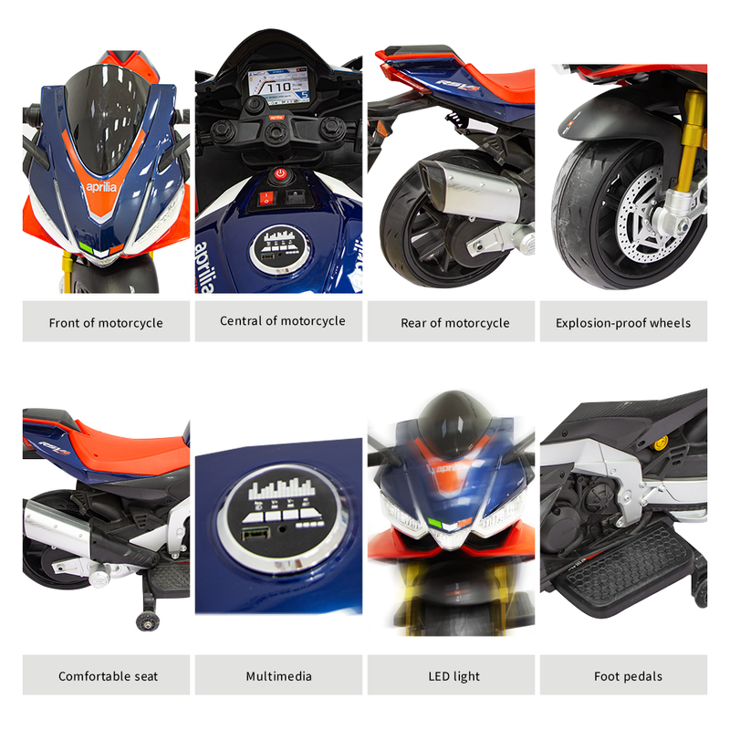Load image into Gallery viewer, Aprilia 12V Electric Motorcycle for Kids - 2 Wheels, Ages 3-10
