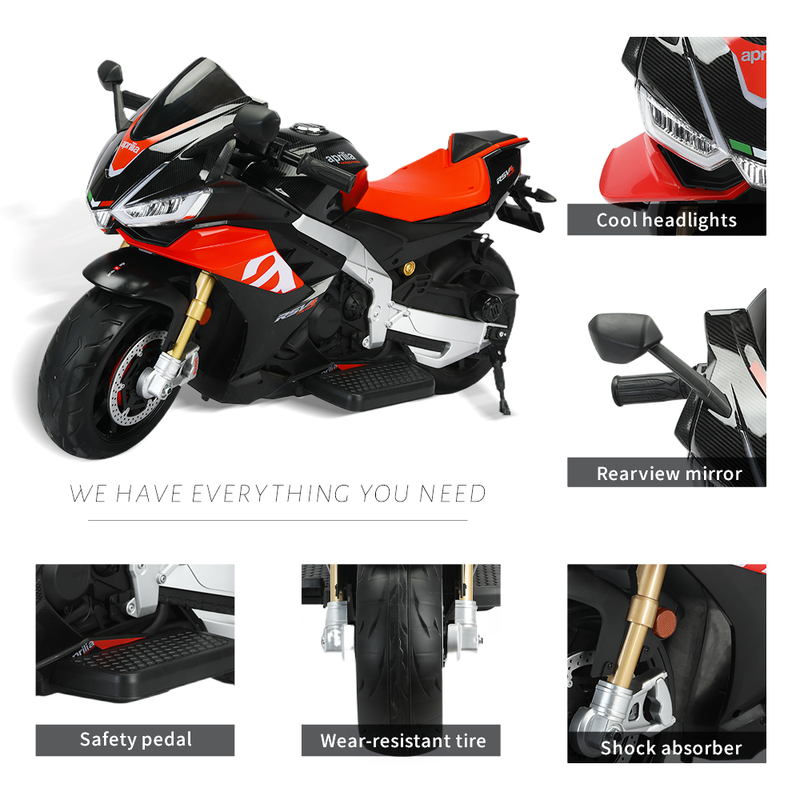 Load image into Gallery viewer, Aprilia 12V Electric Motorcycle for Kids - 2 Wheels, Ages 3-10
