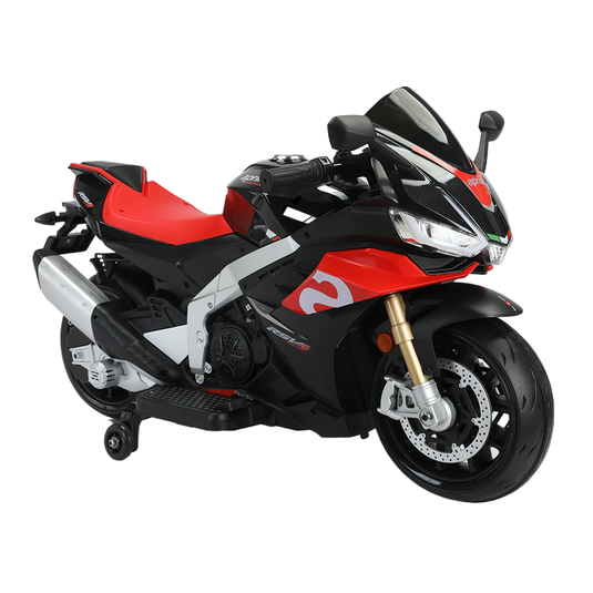 Aprilia 12V Electric Motorcycle for Kids - 2 Wheels, Ages 3-10