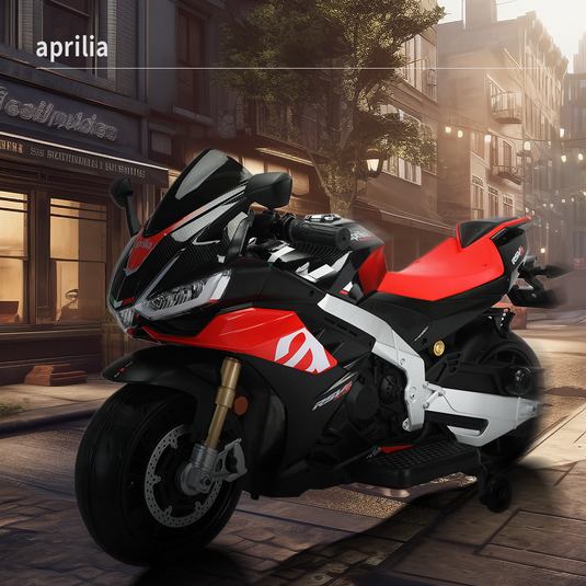 Aprilia 12V Electric Motorcycle for Kids - 2 Wheels, Ages 3-10