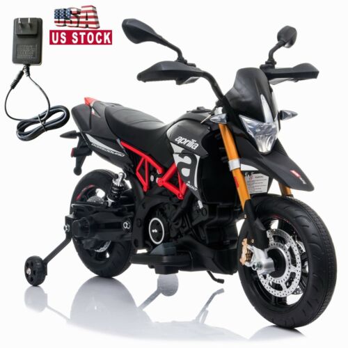 Load image into Gallery viewer, Aprilia Licensed Electric Kids Ride-On Motorcycle with Training Wheels - 12V Battery Powered
