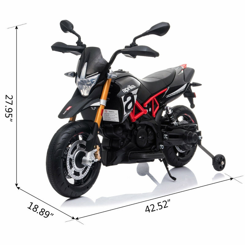 Load image into Gallery viewer, Aprilia Licensed Electric Kids Ride-On Motorcycle with Training Wheels - 12V Battery Powered
