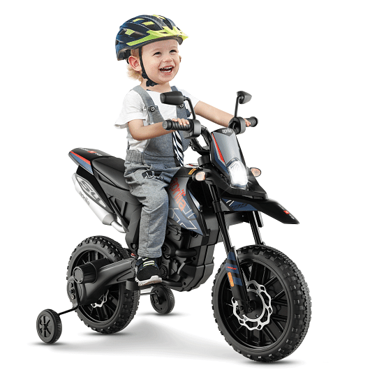 Load image into Gallery viewer, Aprilia Licensed Kids Ride On Motorcycle with 2 Training Wheels in Navy Blue
