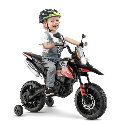Load image into Gallery viewer, Aprilia Licensed Kids Ride On Motorcycle with 2 Training Wheels - Red, Built to Last
