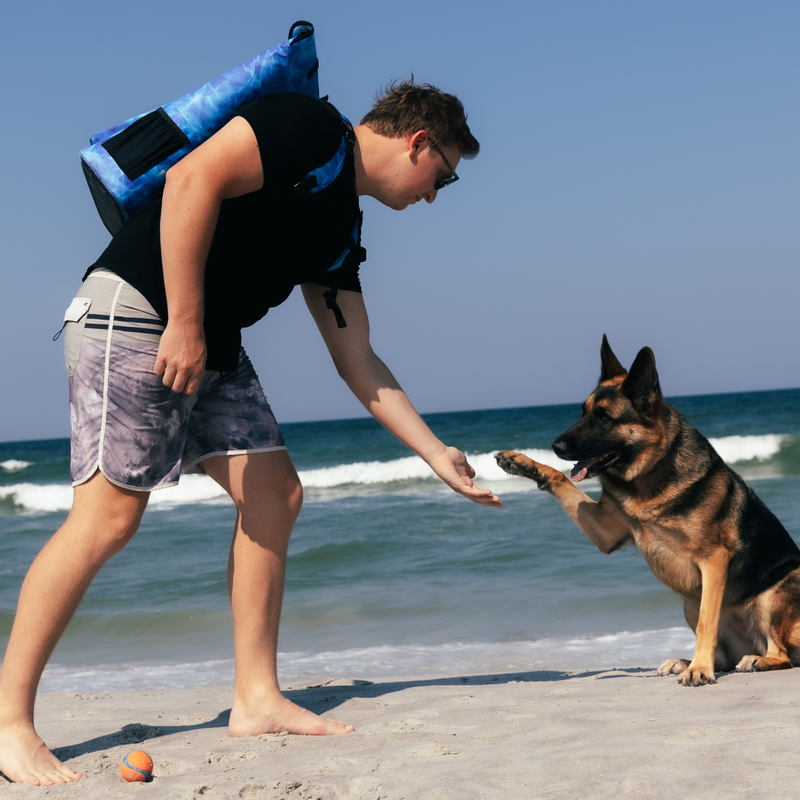 Load image into Gallery viewer, Waterproof Floating Backpack Cooler - Ocean Blue
