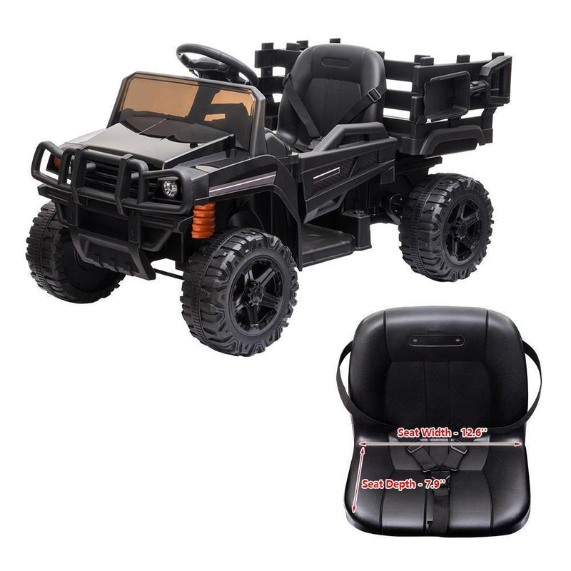 Load image into Gallery viewer, ASTM-Certified 12V Kids Ride On Tractor Truck with Battery, Lights, and Music - Black
