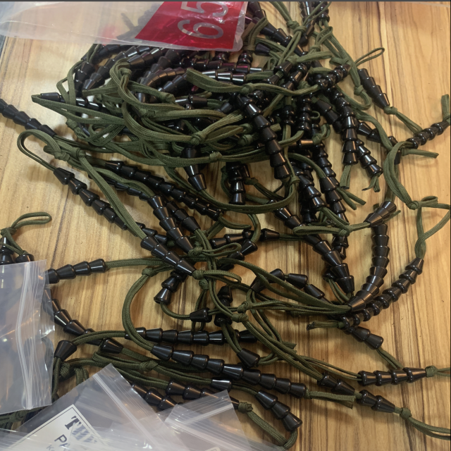 Load image into Gallery viewer, OD Green Military Pace Counter- Black Ranger Beads
