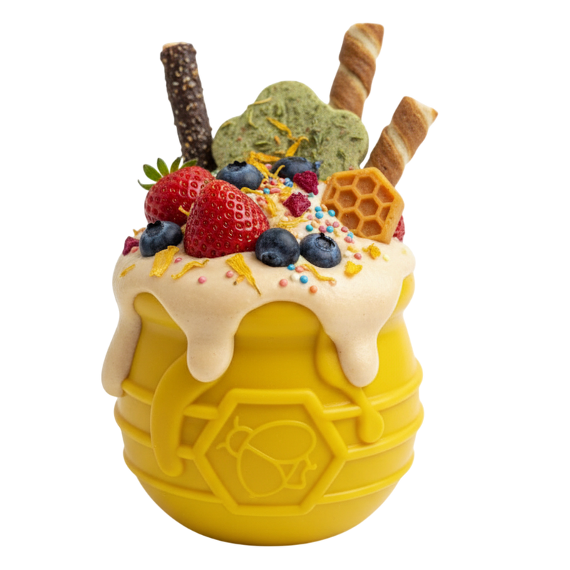 Load image into Gallery viewer, Honey Pot Dog eCup Treat Dispenser | Durable PUP-X Rubber Enrichment Toy | USA Made
