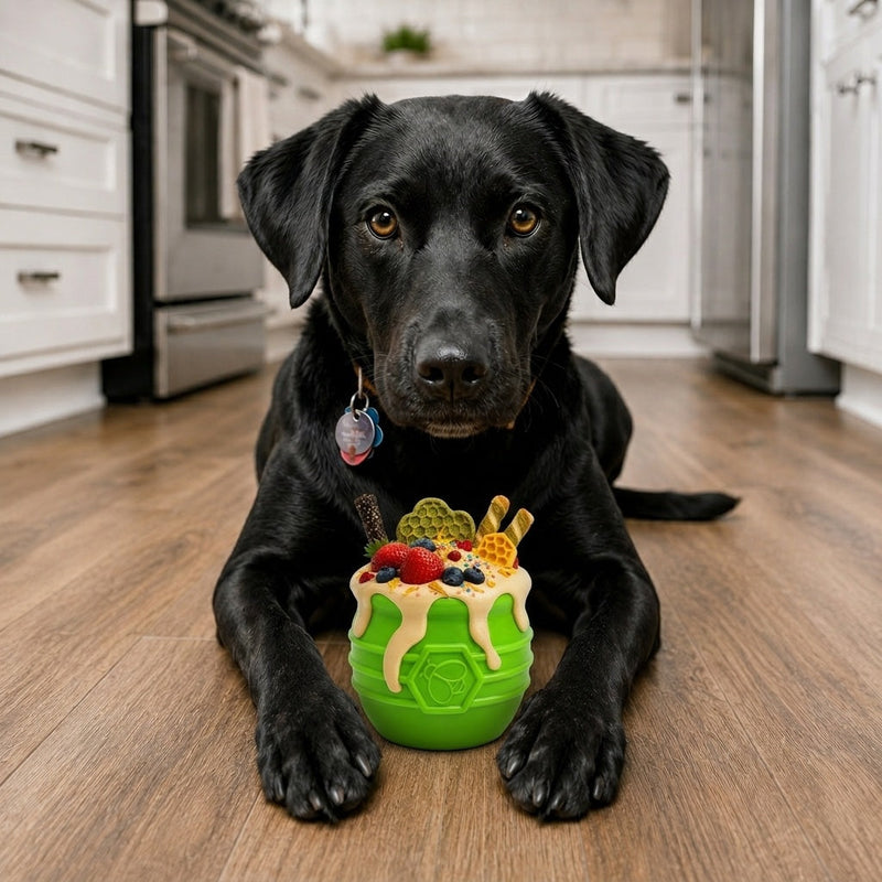 Load image into Gallery viewer, Honey Pot Dog eCup Treat Dispenser | Durable PUP-X Rubber Enrichment Toy | USA Made
