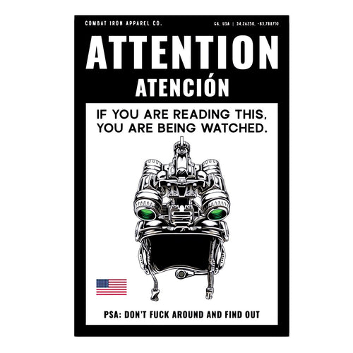Attention You Are Being Watched Decal Sticker