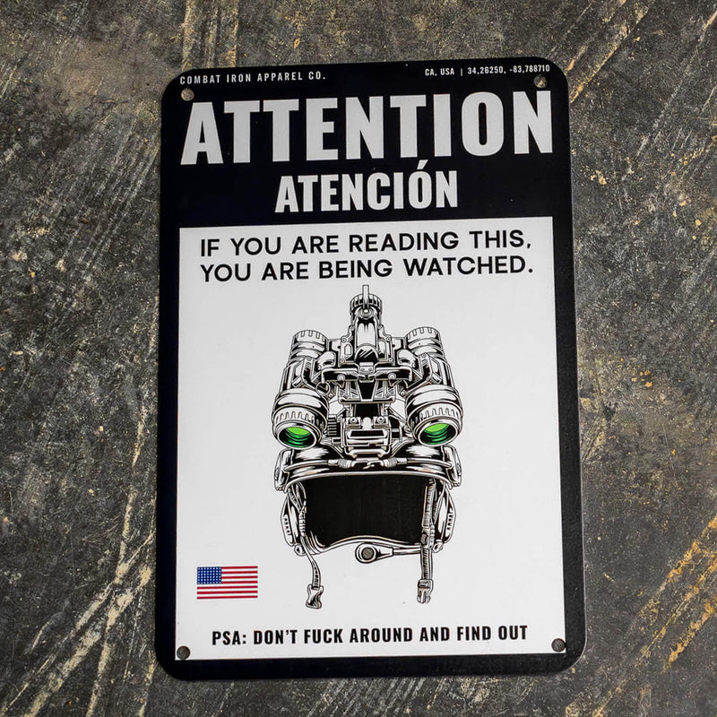 Load image into Gallery viewer, Attention You Are Being Watched Wall Mounted Metal Sign
