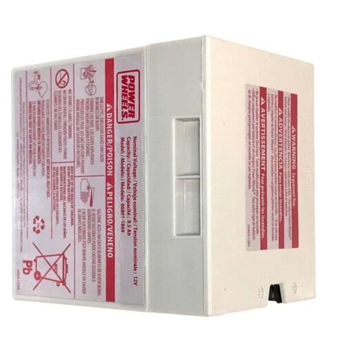 Authentic 12V Gray Battery for Power Wheels Fisher Price - Model 00801-1869