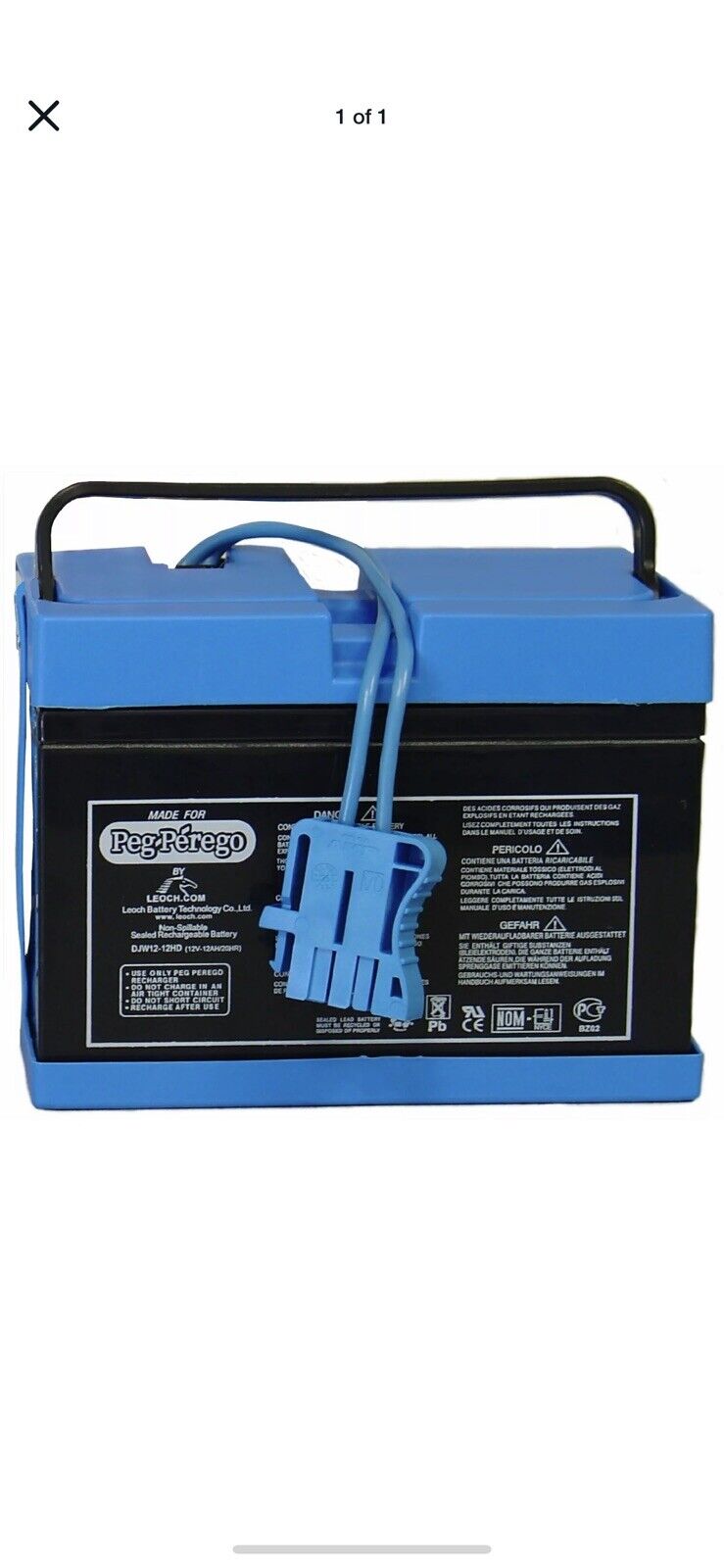 Load image into Gallery viewer, Authentic Peg Perego 12V Battery Replacement - Model IAKB0501
