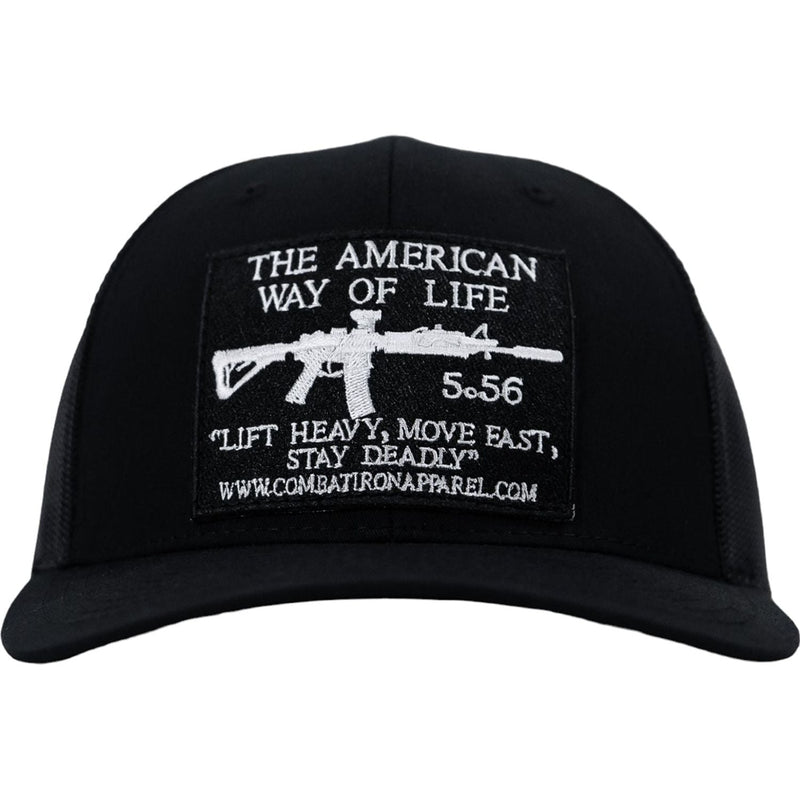 Load image into Gallery viewer, American Way Of Life 5.56 Black Patch Edition Mid-Profile Mesh Snapback
