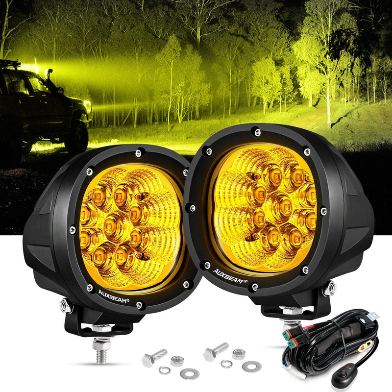 Load image into Gallery viewer, P4 Series | 4 Inch 90W 9000LM Round LED Driving Lights Flood Amber Pod Lights
