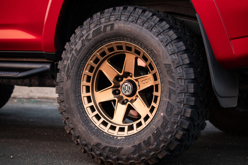 Load image into Gallery viewer, ICON Raider 17x8.5 6x135 6mm Offset 5in BS Satin Brass Wheel
