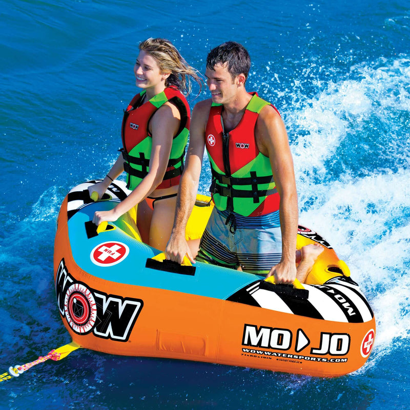 Load image into Gallery viewer, WOW Sports Mojo 1-2 Person Towable Water Tube For Pool and Lake (16-1060)
