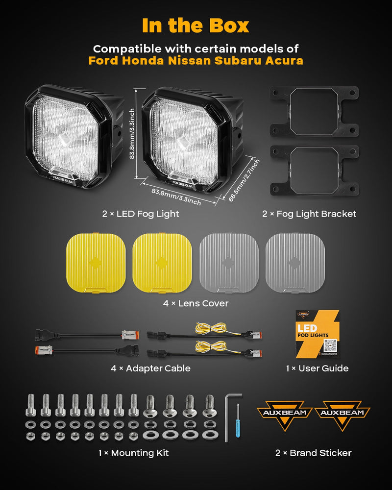 Load image into Gallery viewer, Color Play Series 3 Inch LED Fog Light Kit For Ford Bronco/Ford Mustang/Ford Ranger

