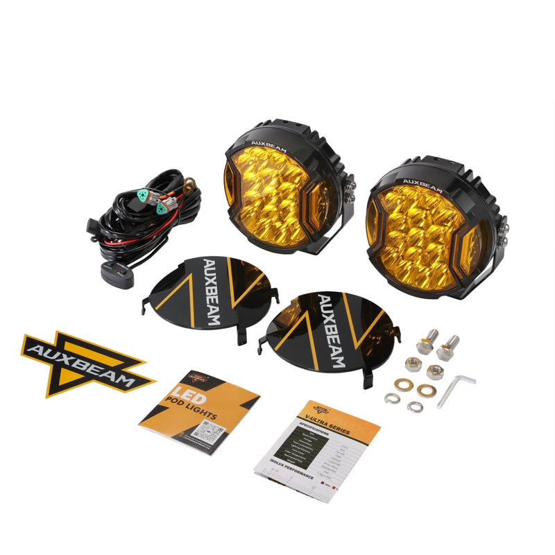 Load image into Gallery viewer, V-ULTRA Series | 7 Inch 226W LED Side Shooter Amber Pod Lights with Amber DRL
