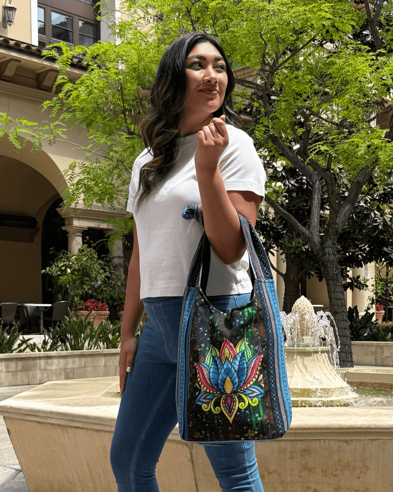 Load image into Gallery viewer, Kathmandu Collection Lotus Handmade Hobo Bag
