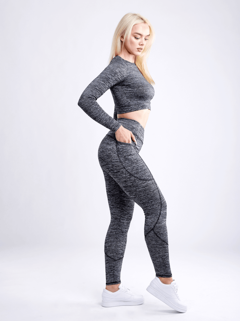 Load image into Gallery viewer, JupiterGear High-Waisted Classic Gym Leggings with Side Pockets
