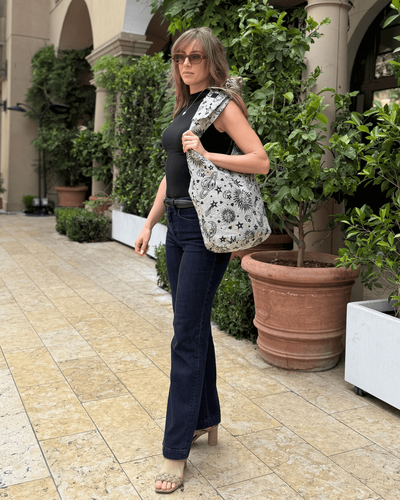 Load image into Gallery viewer, Kathmandu Collection Celestial Print Hobo Bag
