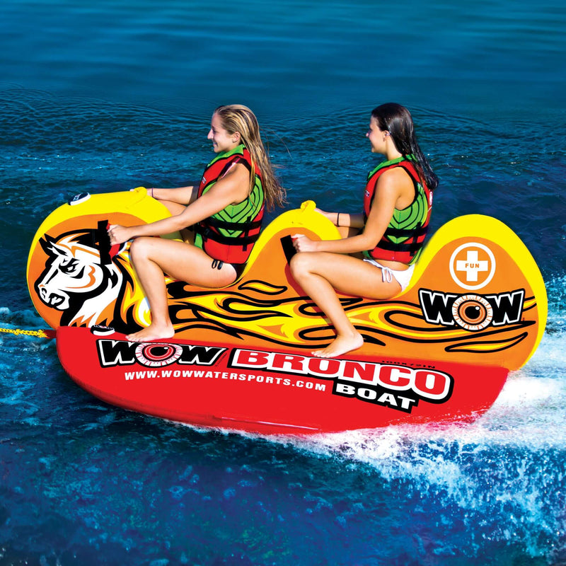 Load image into Gallery viewer, WOW Sports Bronco Boat 2 Person Towable Water Tube For Pool and Lake (14-1050)
