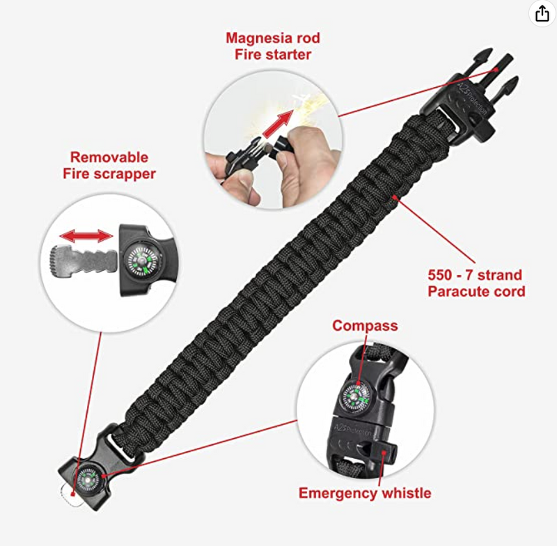 Load image into Gallery viewer, Orange Survival Bracelet 5-in-1 Multifunctional
