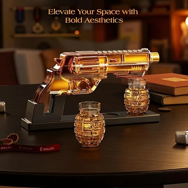 Load image into Gallery viewer, Magnum Revolver Whiskey Decanter Set
