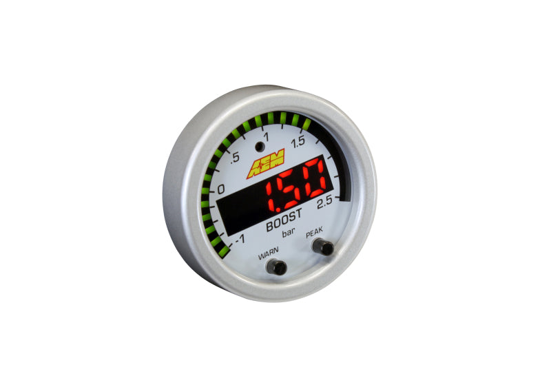 Load image into Gallery viewer, AEM Electronics X-Series Boost Pressure Gauge -30inHg-35psi / -1-2.5bar. Black Bezel &amp;
