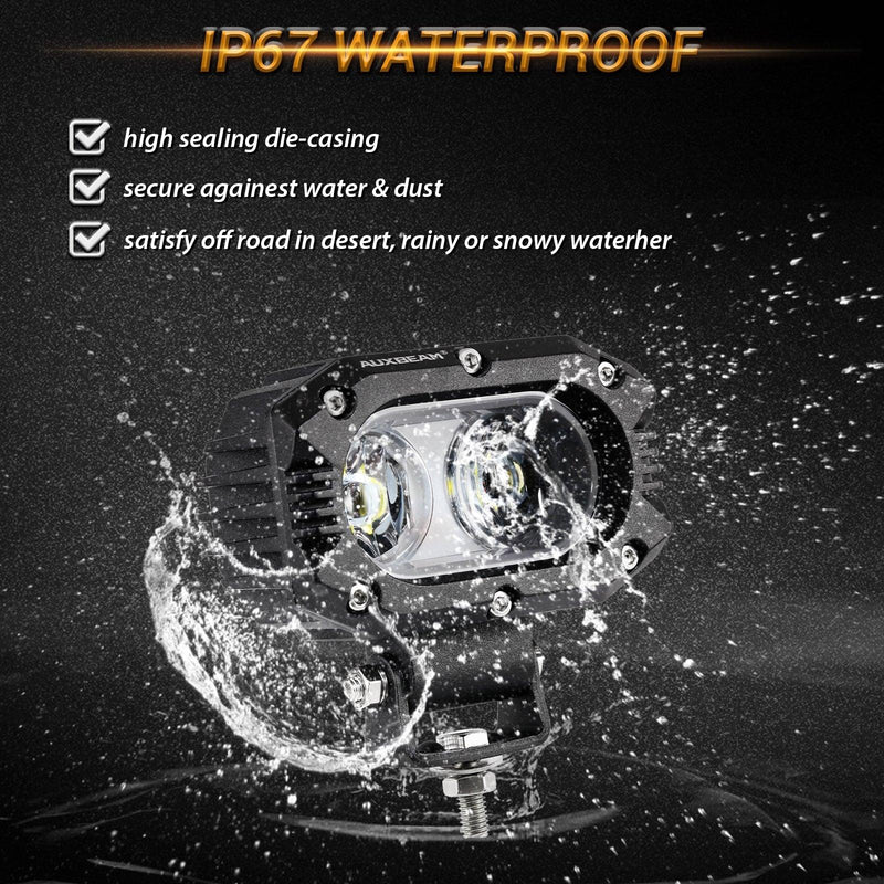 Load image into Gallery viewer, R4 Series | 4 Inch 60W Corrugated Lens 120° Wide Beam LED Pods Lights
