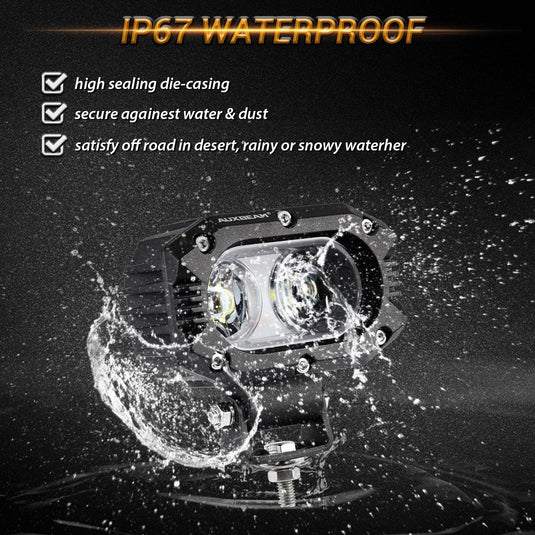 R4 Series | 4 Inch 60W Corrugated Lens 120° Wide Beam LED Pods Lights