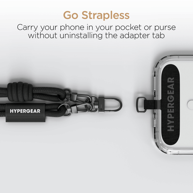 Load image into Gallery viewer, HyperGear TECHcessories Black Braided Rope Universal Crossbody Phone Strap
