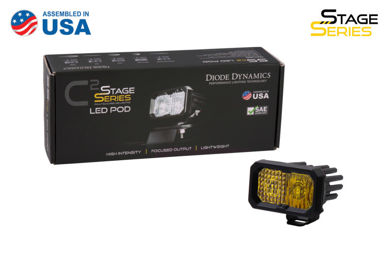 Load image into Gallery viewer, Diode Dynamics Stage Series 2 In LED Pod Pro - Yellow Fog Standard ABL Each
