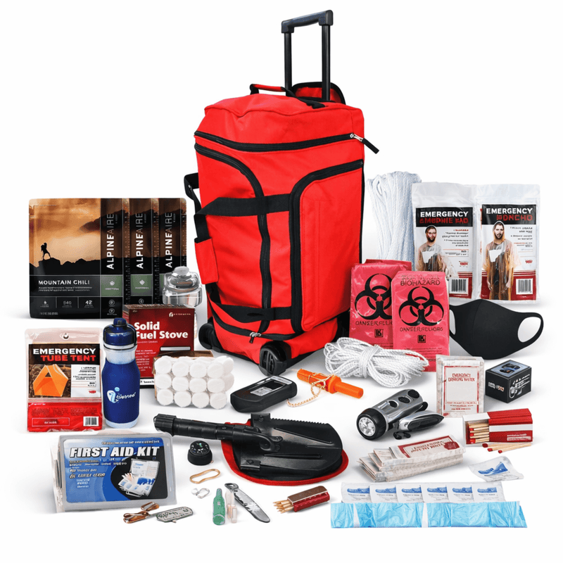 Load image into Gallery viewer, WSK 14-Day Deluxe Food Storage Emergency Survival Kit with Rolling Bag
