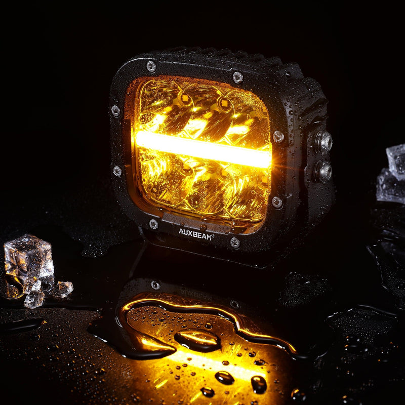 Load image into Gallery viewer, XP-ULTRA Series 5 Inch 132W 15600LM White/Amber LED Pods Driving Light with Amber DRL
